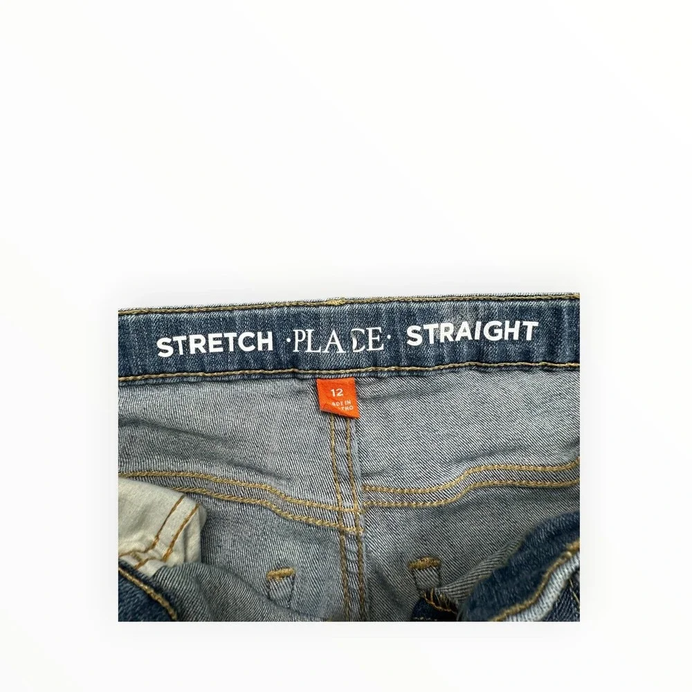 The Children's Place Jeans Boys 12 Blue Straight Leg Stretch Adjustable Waist